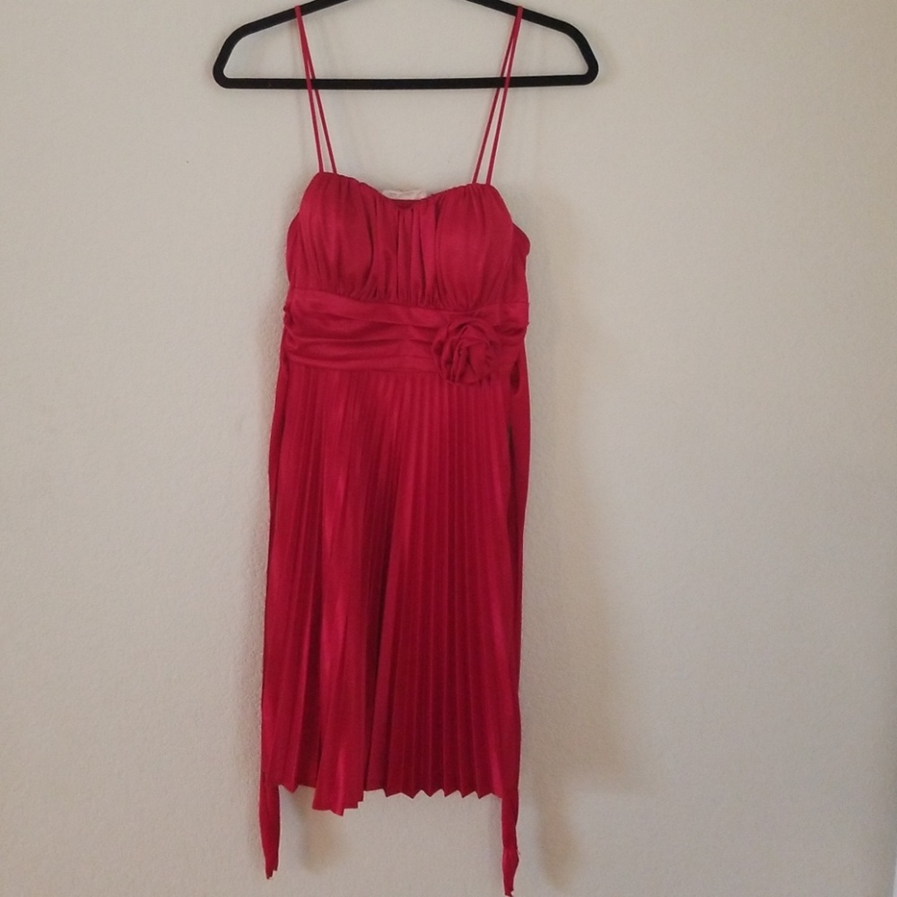 Red silk prom  dress